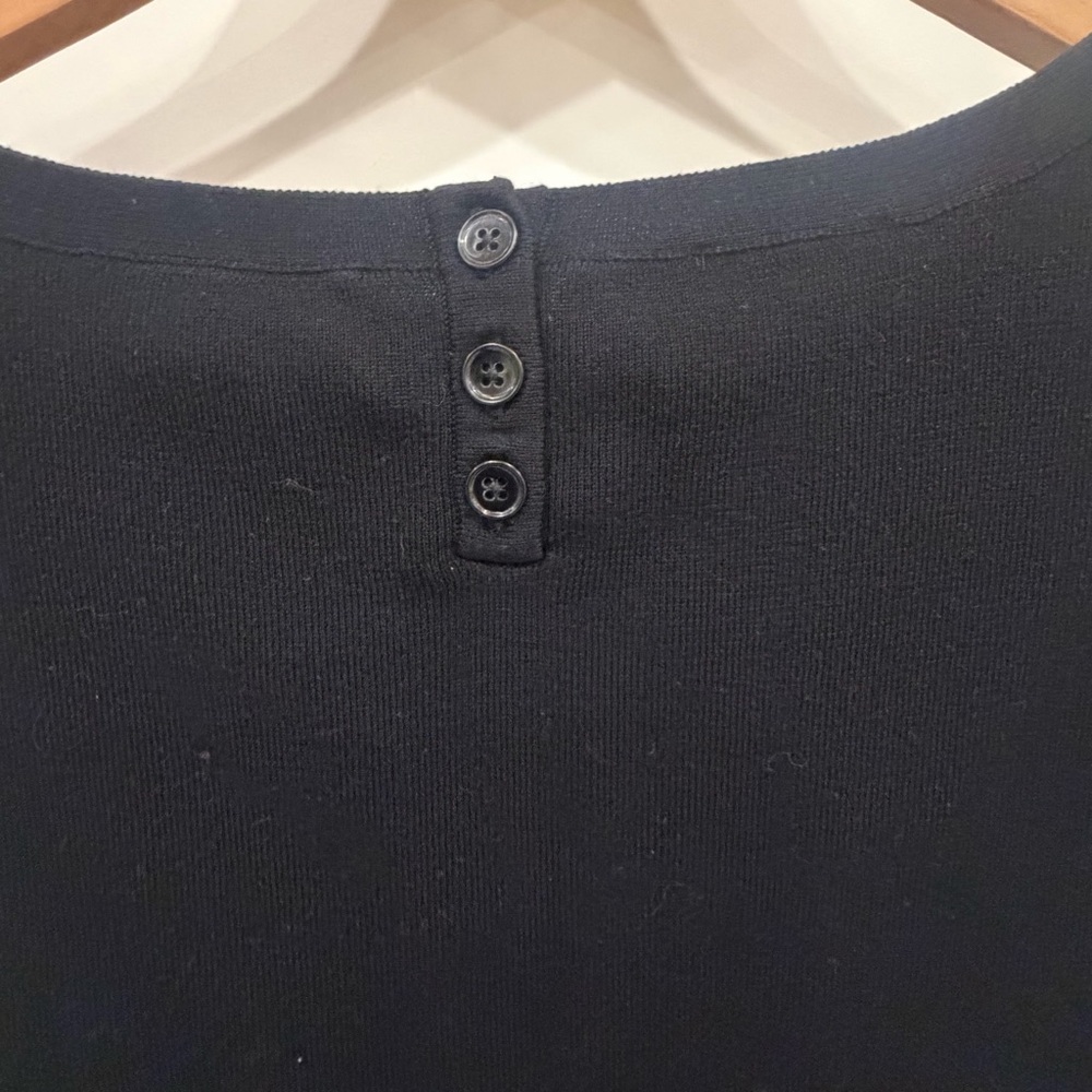 Talbots medium knit shell Black sweater capped sleeve tank top business casual - Picture 8 of 12
